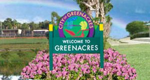 welcome sign of greenacres FL